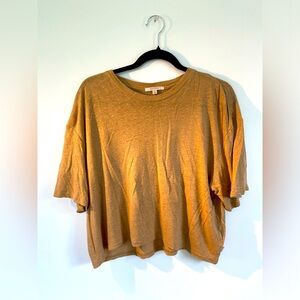 BRIXTON Tan Crop Tee Size Large